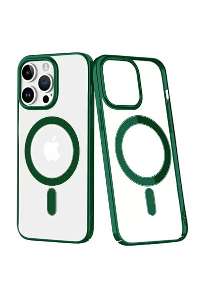 Newface Apple iPhone 14 Pro Max Kılıf Element Magneticsafe Sert Kapak - Köknar Yeşili ürün görseli 1