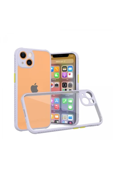 Newface Apple iPhone 13 Mini Kılıf Miami Şeffaf Silikon - Lila ürün görseli 1