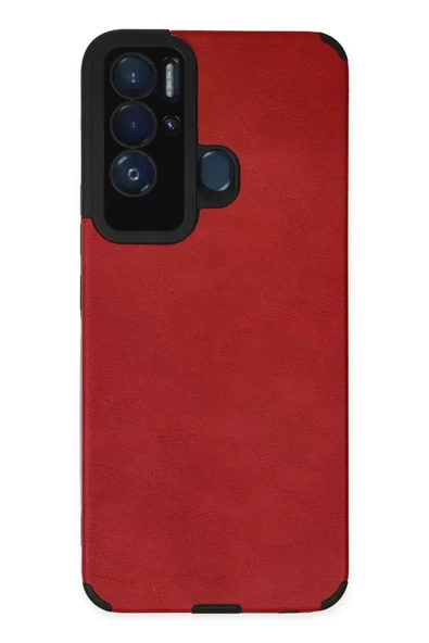 Newface Tecno Pova Neo Kılıf Loop Deri Silikon - Kırmızı ürün görseli 1