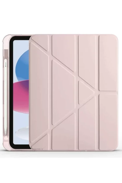 Newface Apple iPad 2022 10.9 (10.nesil) Kılıf Kalemlikli Mars Tablet Kılıfı - Rose Gold ürün görseli 1