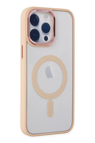 Newface Apple iPhone 14 Pro Kılıf Room Magneticsafe Silikon - Pudra ürün görseli 1
