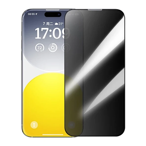 Corning iPhone 15 Pro Max Privacy Hayalet Full Koruma Tempered Cam Ekran Koruyucu-1852