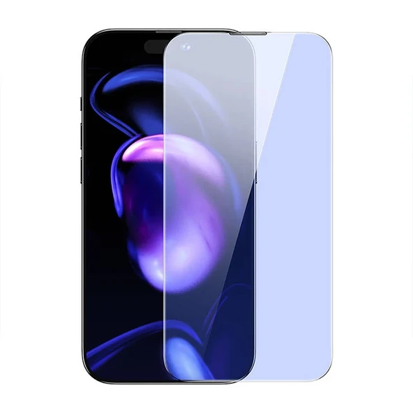 Baseus iPhone 15 Plus Full Koruma Anti Mavi Işık Tempered Cam Ekran Koruyucu 2 Adet Set-1852 ürün görseli 1