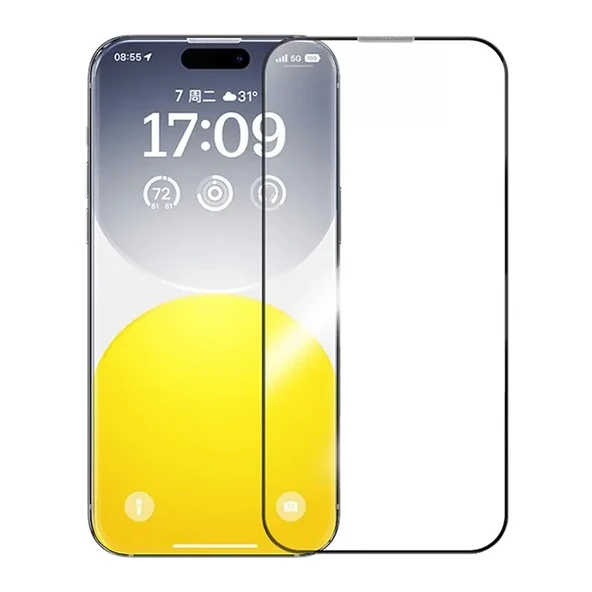 Baseus iPhone 15 HD Tempered Full Koruma Cam Ekran Koruyucu-1852 ürün görseli 1