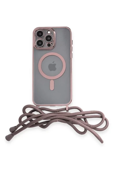 Newface Apple iPhone 14 Pro Kılıf Divo Lazer Askılı Magsafe Kapak - Pembe ürün görseli 1