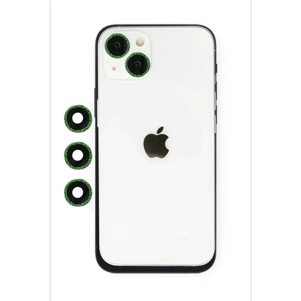 Newface Apple iPhone 14 Shine Kamera Lens - Yeşil - Resim 2