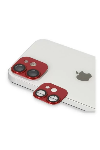Newface Apple iPhone 11 Pers Alüminyum Kamera Lens - Kırmızı ürün görseli 1