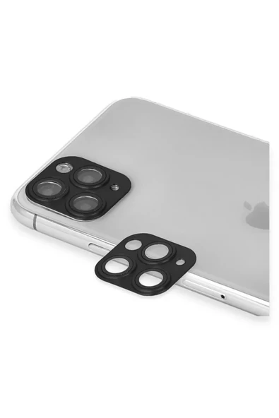 Newface Apple iPhone 11 Pro Max Pers Alüminyum Kamera Lens - Siyah ürün görseli 1