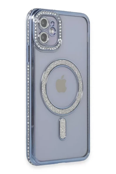 Newface Apple iPhone 11 Kılıf Joke Simli Magneticsafe Kılıf - Mavi ürün görseli 1