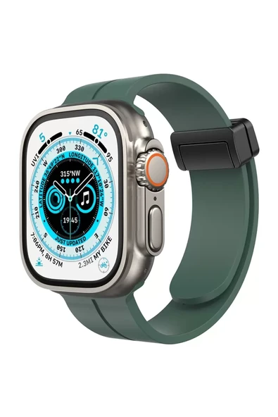 Newface Apple Watch 42mm KR412 Elegance Stylısh Kordon - Koyu Yeşil ürün görseli 1