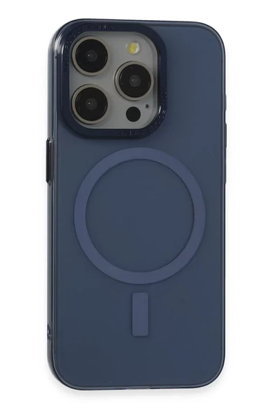 Newface Apple iPhone 15 Pro Kılıf Anka PC Magneticsafe Sert Metal Kapak - Lacivert ürün görseli 1