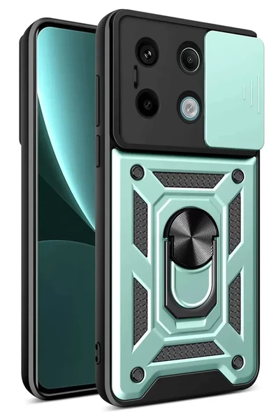 Newface Xiaomi Redmi Note 13 Pro 4G Pars Lens Yüzüklü Silikon - Yeşil ürün görseli 1