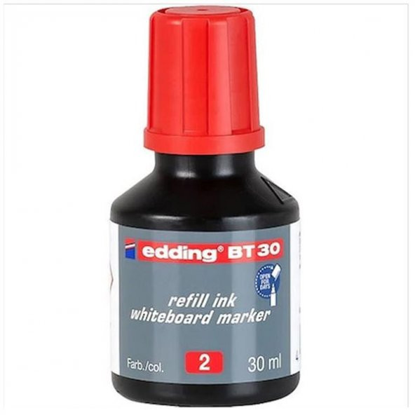 Edding Tahta Kalem Mürekkebi Damlalıklı Ekonomik 30 ML Kırmızı  BT30 ürün görseli 1