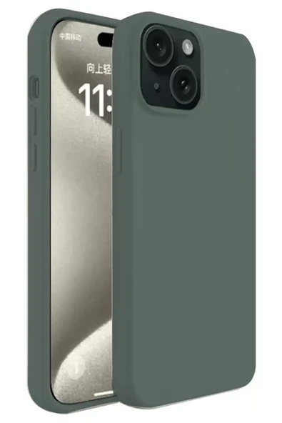 Newface Apple iPhone 15 Plus Kılıf First Silikon - Koyu Yeşil ürün görseli 1