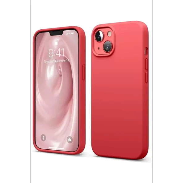 Newface Apple iPhone 14 Kılıf First Silikon - Kırmızı - Resim 2