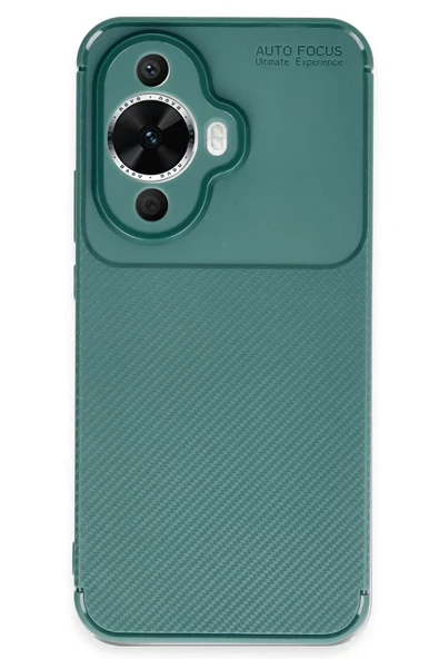 Newface Huawei Nova 12S Kılıf Auto Focus Karbon Kapak - Koyu Yeşil ürün görseli 1