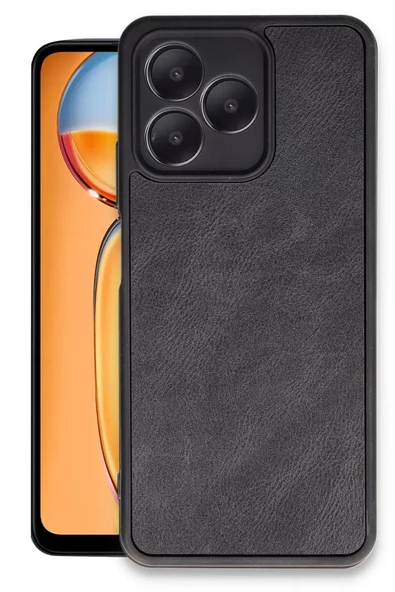 Newface Realme Note 50 4G Kılıf Aras Deri Kapak - Siyah ürün görseli 1