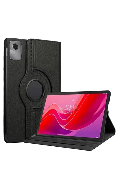 Newface Lenovo Tab M11 TB330FU 360 Tablet Deri Kılıf - Siyah ürün görseli 1