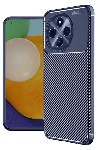 Newface Tecno Spark 30 Pro Kılıf Auto Focus Karbon Kapak - Lacivert ürün görseli 1
