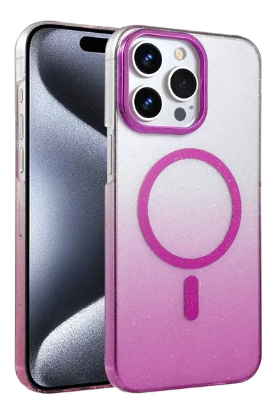 Newface Apple iPhone 15 Pro Max Glossy Magsafe Kapak - Mor ürün görseli 1