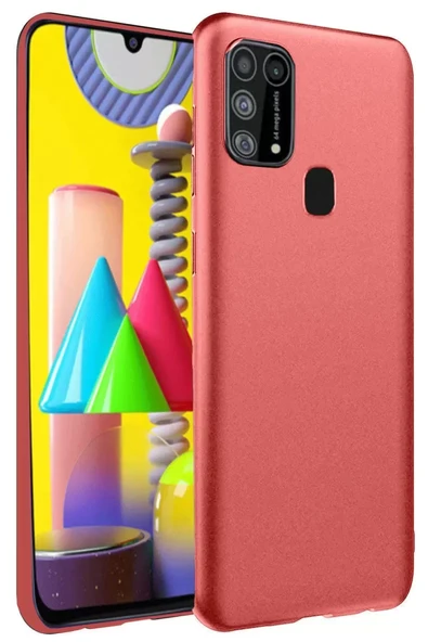 Newface Samsung Galaxy M31 Kılıf Nano içi Kadife Silikon - Kiremit ürün görseli 1