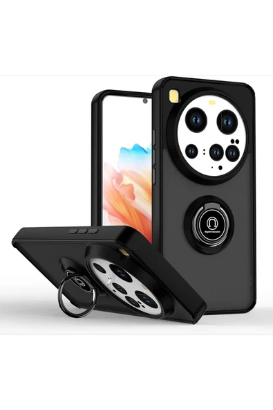 Newface Xiaomi Mi 15 Ultra Kılıf Montreal Yüzüklü Silikon Kapak - Siyah ürün görseli 1