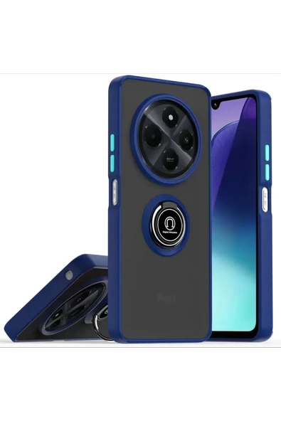 Newface Realme C75 4G Kılıf Montreal Yüzüklü Silikon Kapak - Lacivert ürün görseli 1