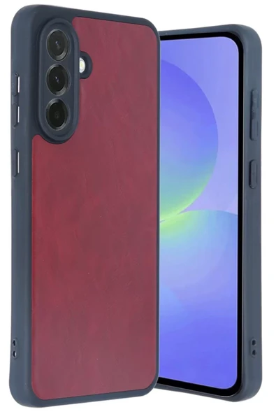 Newface Samsung Galaxy A35 5G Kılıf Aras Deri Kapak - Bordo ürün görseli 1