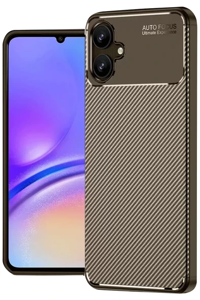 Newface Samsung Galaxy A06 Kılıf Auto Focus Karbon Kapak - Kahverengi ürün görseli 1