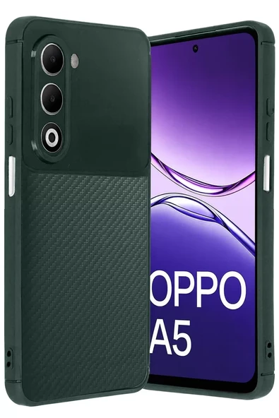 Newface Oppo A5 4G Auto Focus Karbon Kapak - Koyu Yeşil ürün görseli 1