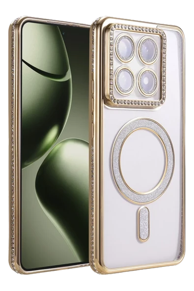 Newface Xiaomi Mi 14T Pro Joke Simli Magneticsafe Kılıf - Gold ürün görseli 1