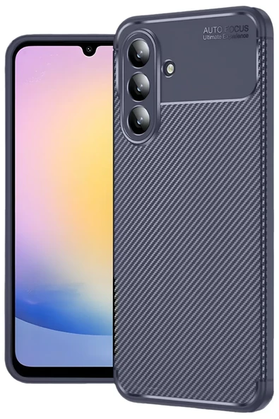 Newface Samsung Galaxy S25 FE Auto Focus Karbon Kapak - Lacivert ürün görseli 1