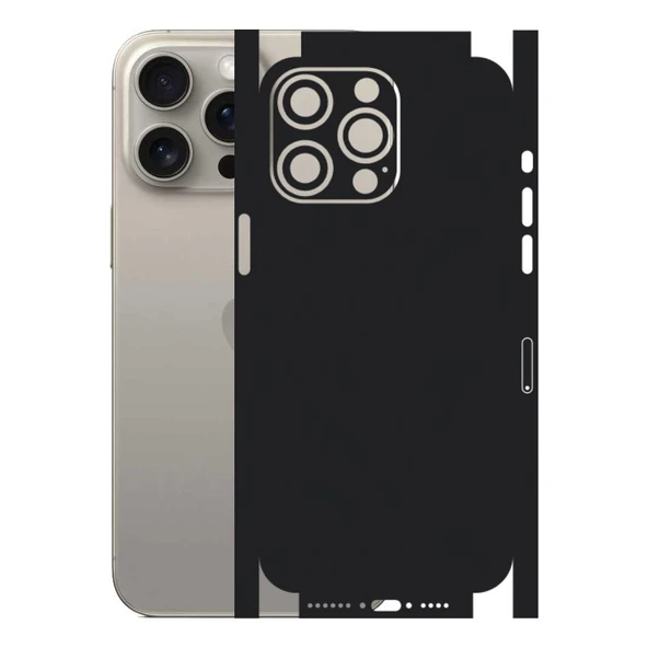 Iphone 15 Pro Max ile Uyumlu 360 Arka Kaplama   Mat Siyah ürün görseli 1