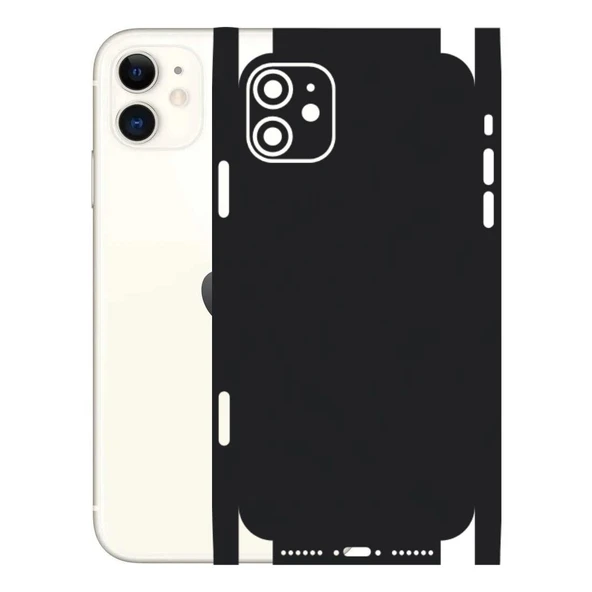Iphone 11 ile Uyumlu 360 Arka Kaplama   Mat Siyah ürün görseli 1