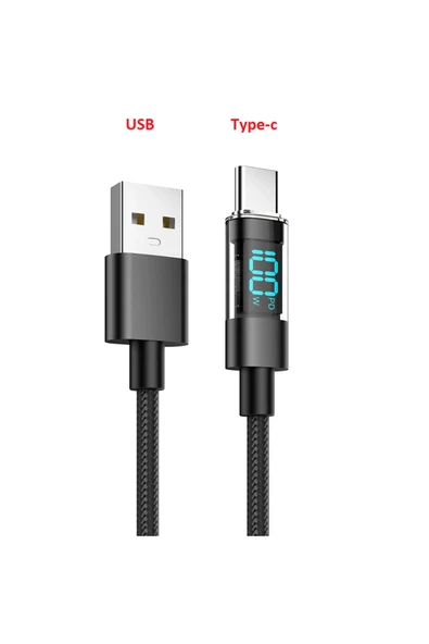 Mettzchrom Dijital Ekranlı Hızlı Şarj Kablosu USB Type-c 100w iphone lightning hızlı şarj kablosu 27 ürün görseli 1