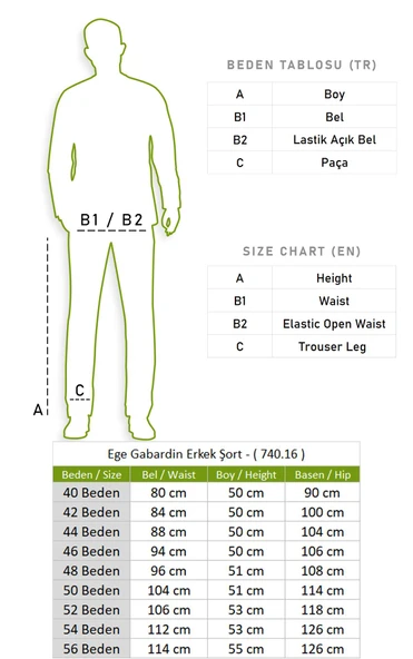 Ege Gabardin Erkek Şort Beyaz Byz - Resim 6