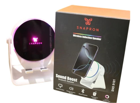 Snapron Sns-9101 Beyaz (İnduction Özellikli) Rgb Bluetooth Speaker (Phone Stand-Ambient Light) ürün görseli 1