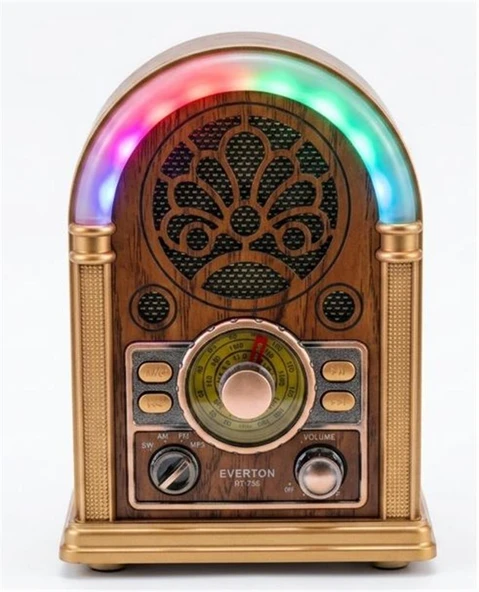Everton Rt-752 Şarjlı, Led Işıklı Nostaljik Radyo Bluetooth-Usb-Sd-Fm ürün görseli 1