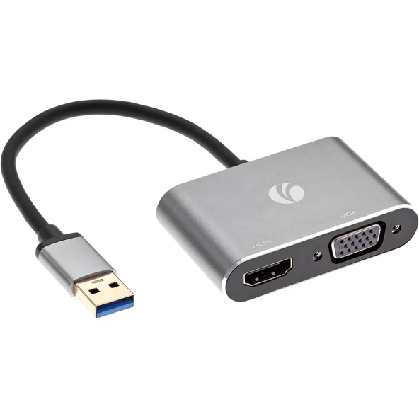 Vcom Cu322M Usb3.0 Erkek To Hdmi Dişi + Vga Dişi Çevirici ürün görseli 1