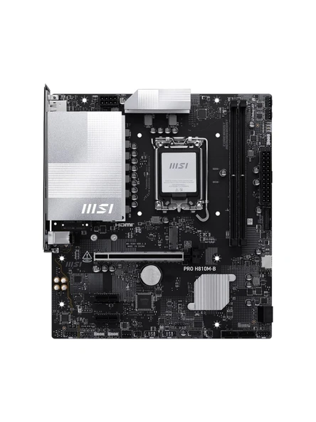 Msi Pro H810M-B Intel H810 Soket 1851 Ddr5 6400+(Oc)Mhz Matx Gaming (Oyuncu) Anakart ürün görseli 1