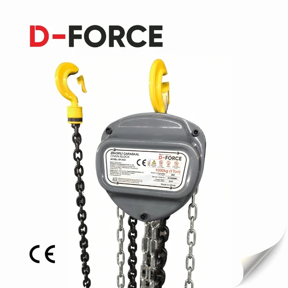 D-Force DF-0502 Zincirli Caraskal 1 Ton 5 Metre ürün görseli 1