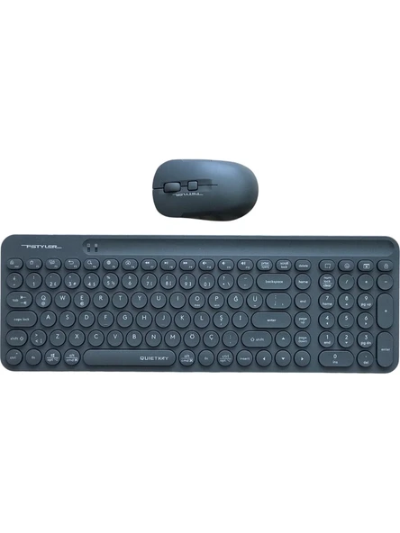 A4 Tech Fg3300 Air2 2.4G Gri Q Klavye Fn-Mm Klavye + Optik Mouse Sessiz Kablosuz Set ürün görseli 1