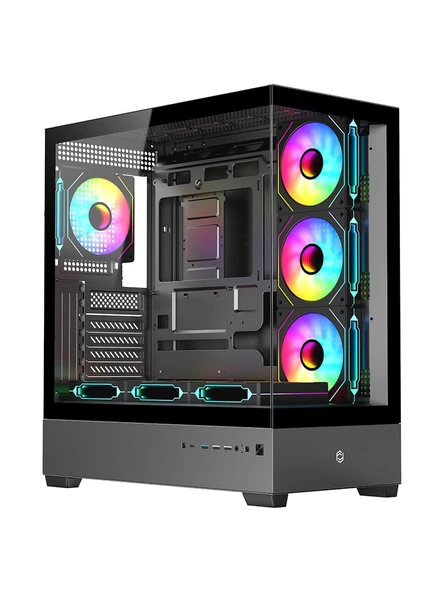 Frisby Fc-9560G Nova-X 650W 80+ Gaming Kasa 7X Argb Fan Boş Bilgisayar Kasası ürün görseli 1