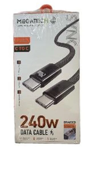 Megatech Mt-240T Hasır Type-C To Type-C Data Kablosu ürün görseli 1