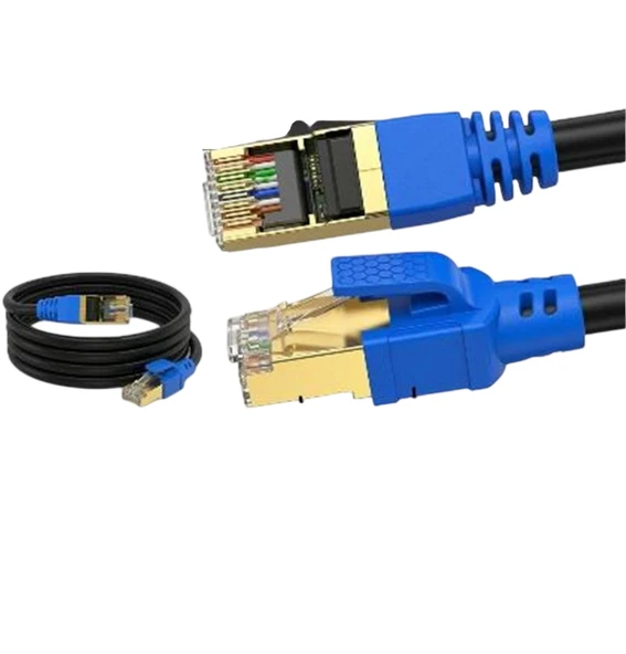 Feny Fn-Cat7Ls20 10Gbps İnternet 60Mhz 20 Metre Cat7 Gold Patch Kablo (Yanmaz- Yüzde 100 Saf Bakır) ürün görseli 1