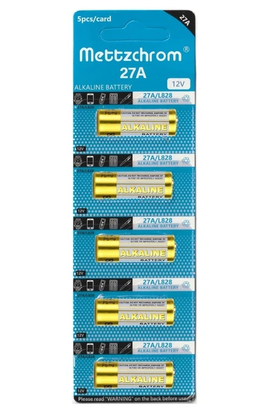 Mettzchrom 27a 12 Volt Alkalin Pil - Kumanda Pili - 5'li ürün görseli 1