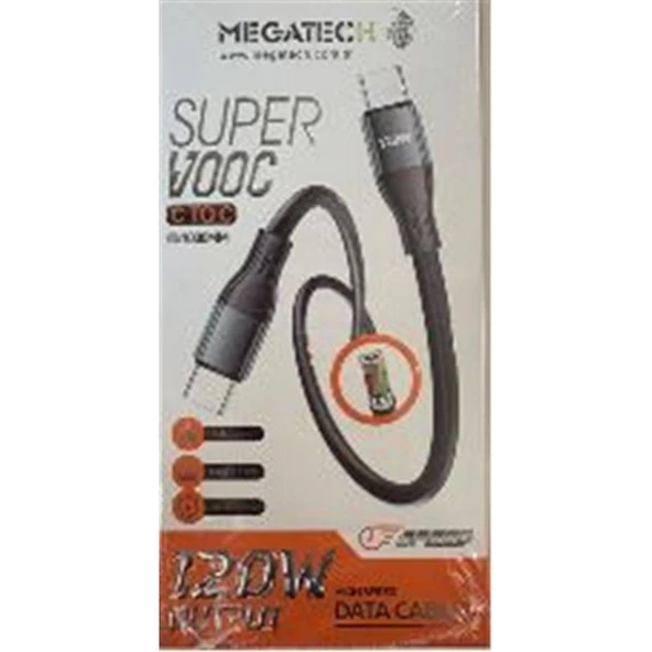 Megatech Mt-120T Hasır 120W Type-C To Type-C Data Kablosu ürün görseli 1