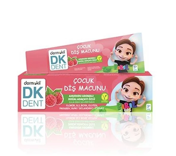 DK Dent Vegan Pırıl Ahududu Aromalı Florürsüz Çocuk Diş Macunu 50 ml ürün görseli 1