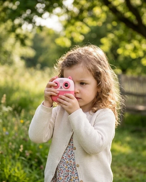 Anında Fotoğraf Baskılı Çocuk Kamerası 5 Rulo Kağıt 6 Renk Kalem Hediyeli Eğitici Oyuncak Kamera ürün görseli 1