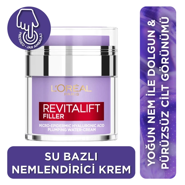 L'Oréal Paris Revitalift Filler Dolgunlaştırıcı Su Bazlı Pressed Jar Nemlendirici Yüz Kremi 50ml ürün görseli 1